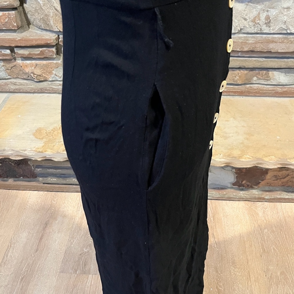 Wilfred Black Midi Shirt Dress with White Buttons - Picture 5 of 7